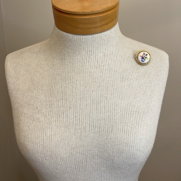 Vintage Made in Italy Ceramic Floral Cameo - Picture 9 of 14